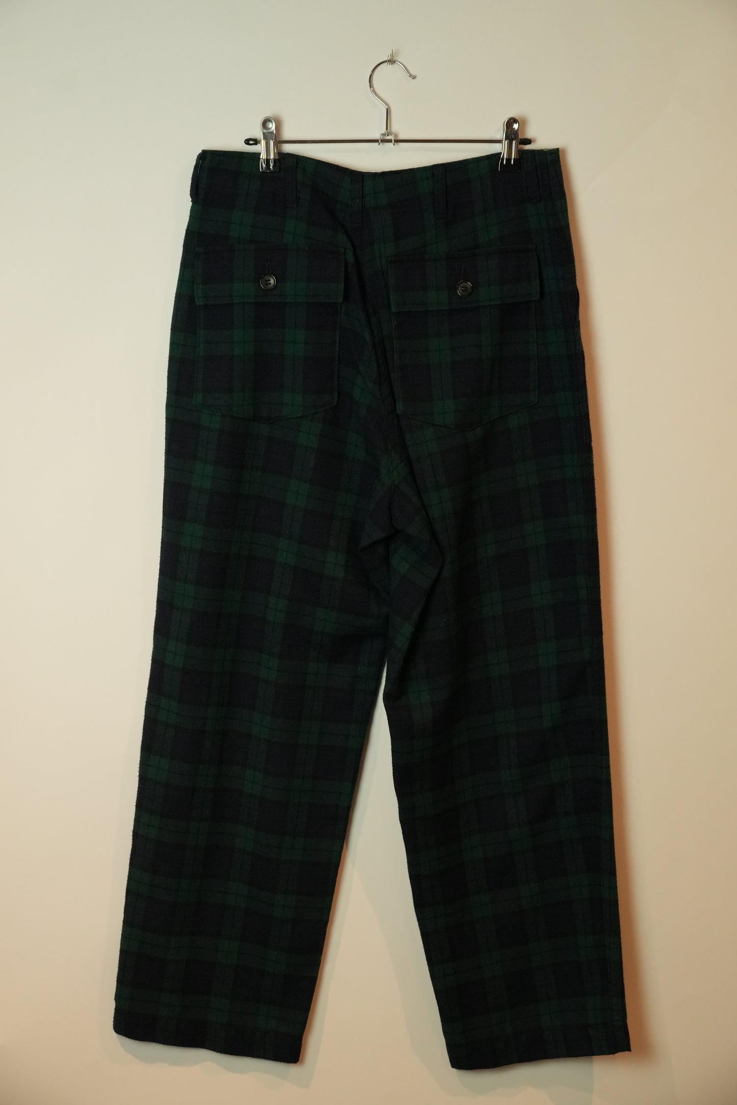 Tricot Comme Des Garcons Plaid Green Blue Straight Leg Trousers