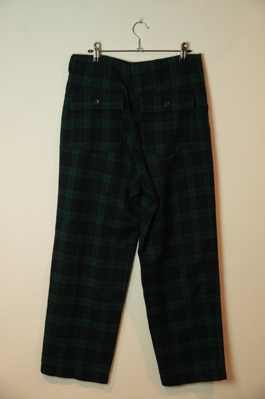 Tricot Comme Des Garcons Plaid Green Blue Straight Leg Trousers