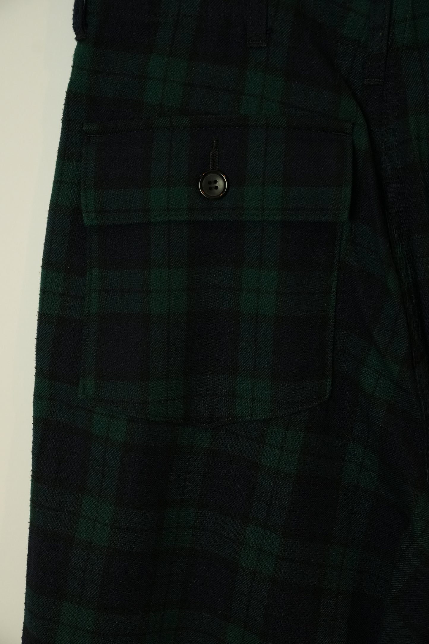 Tricot Comme Des Garcons Plaid Green Blue Straight Leg Trousers