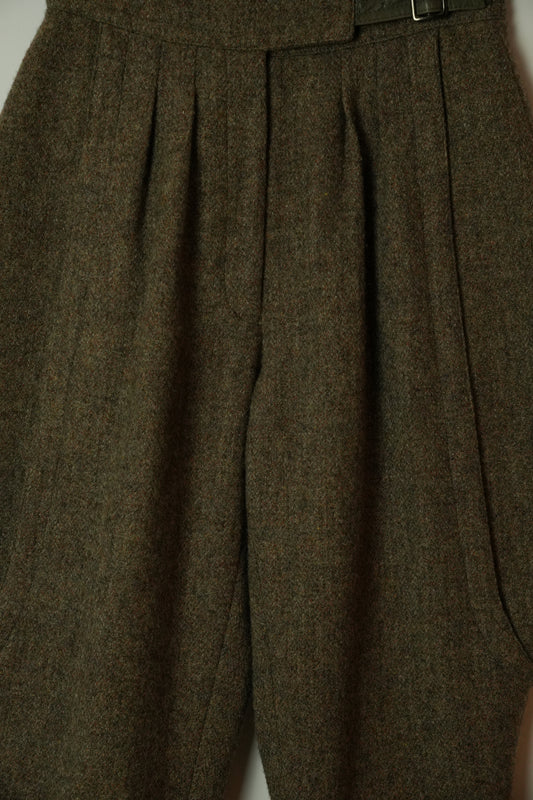 Moschino Wool Tweed Jockey Harem Capri Pants