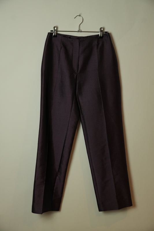 Prada Purple Silk Tapered Pants