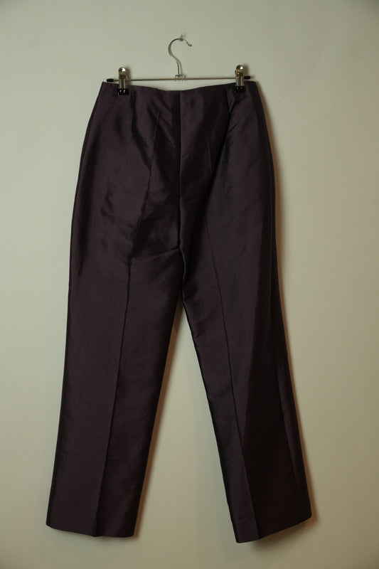 Prada Purple Silk Tapered Pants