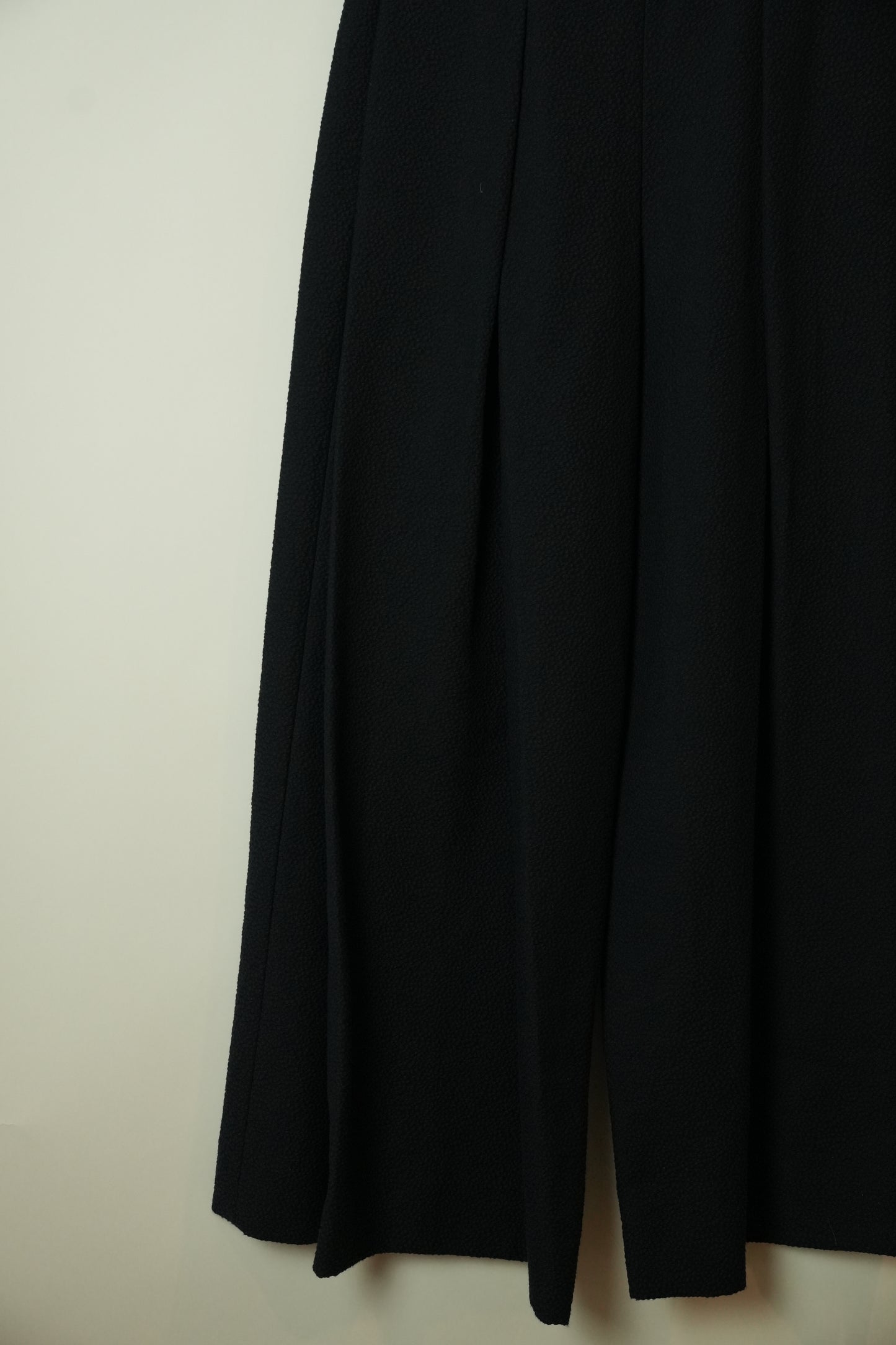 Emporio Armani Navy Black Pebbled Wide Leg Trouser Pants