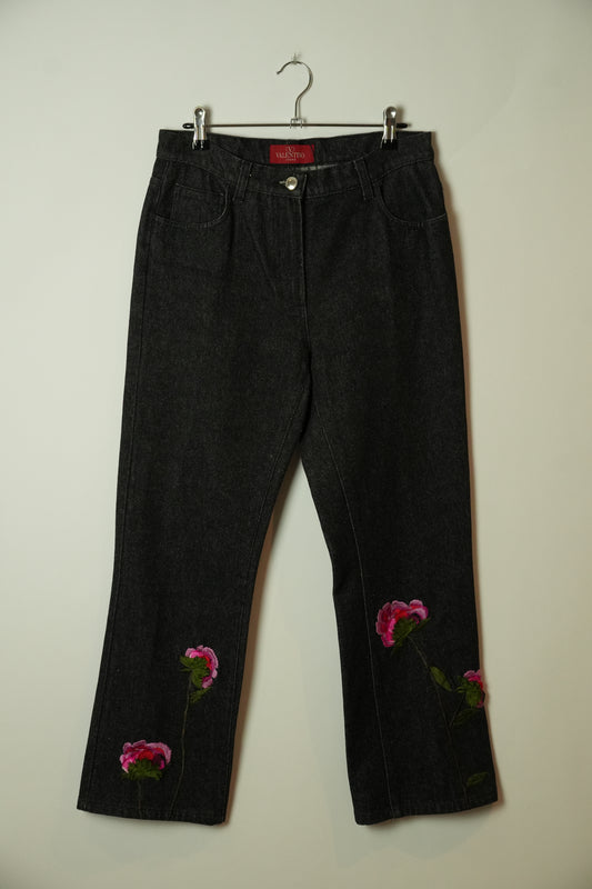 Valentino Floral Embroidered Jeans