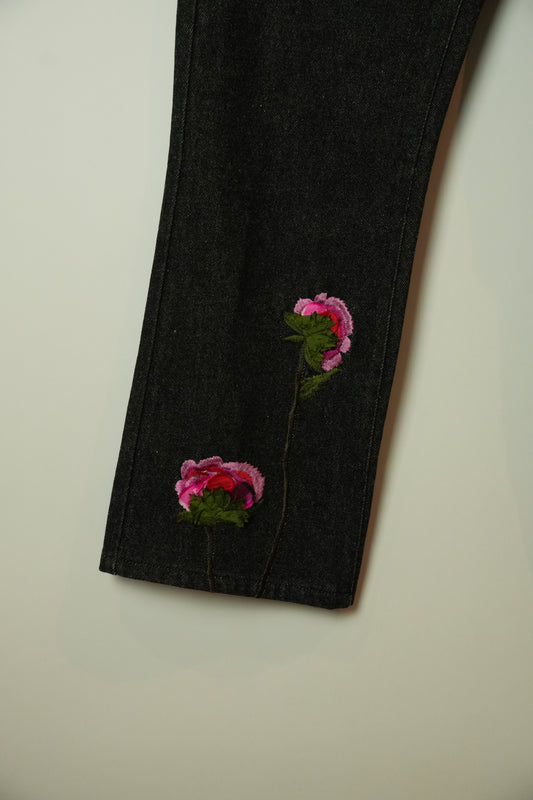 Valentino Floral Embroidered Jeans