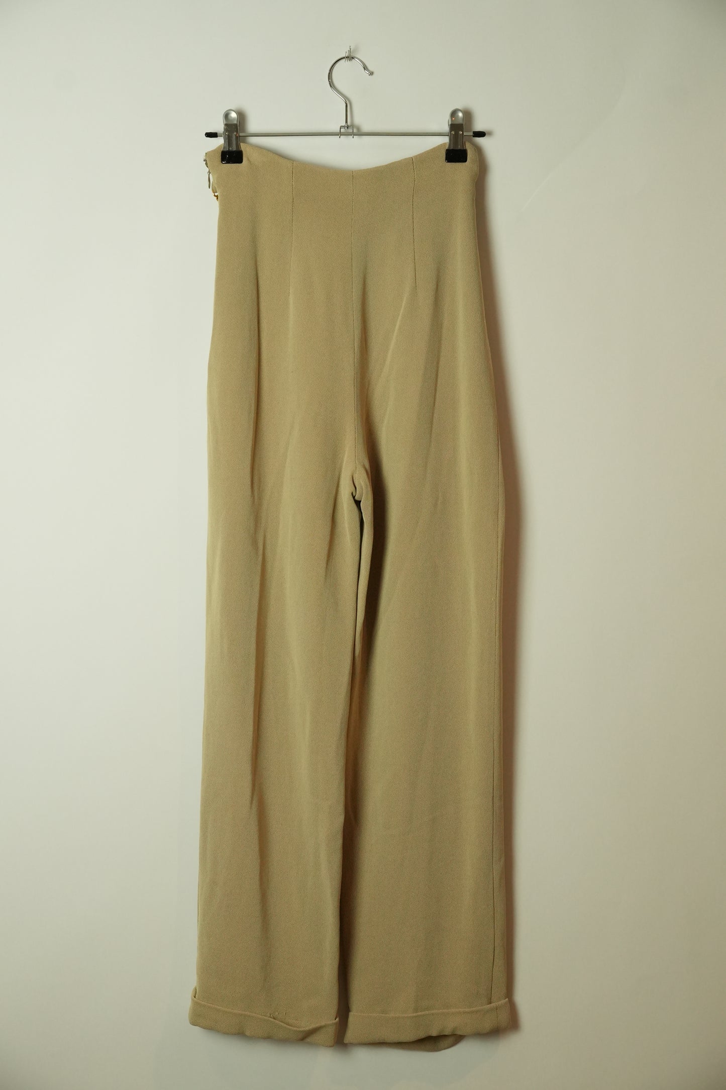 Valentino Beige Slack Pants w Chain Belt