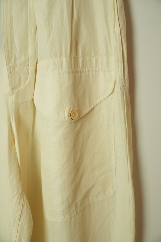 Joseph Silk White Belted Wide Leg  Pants