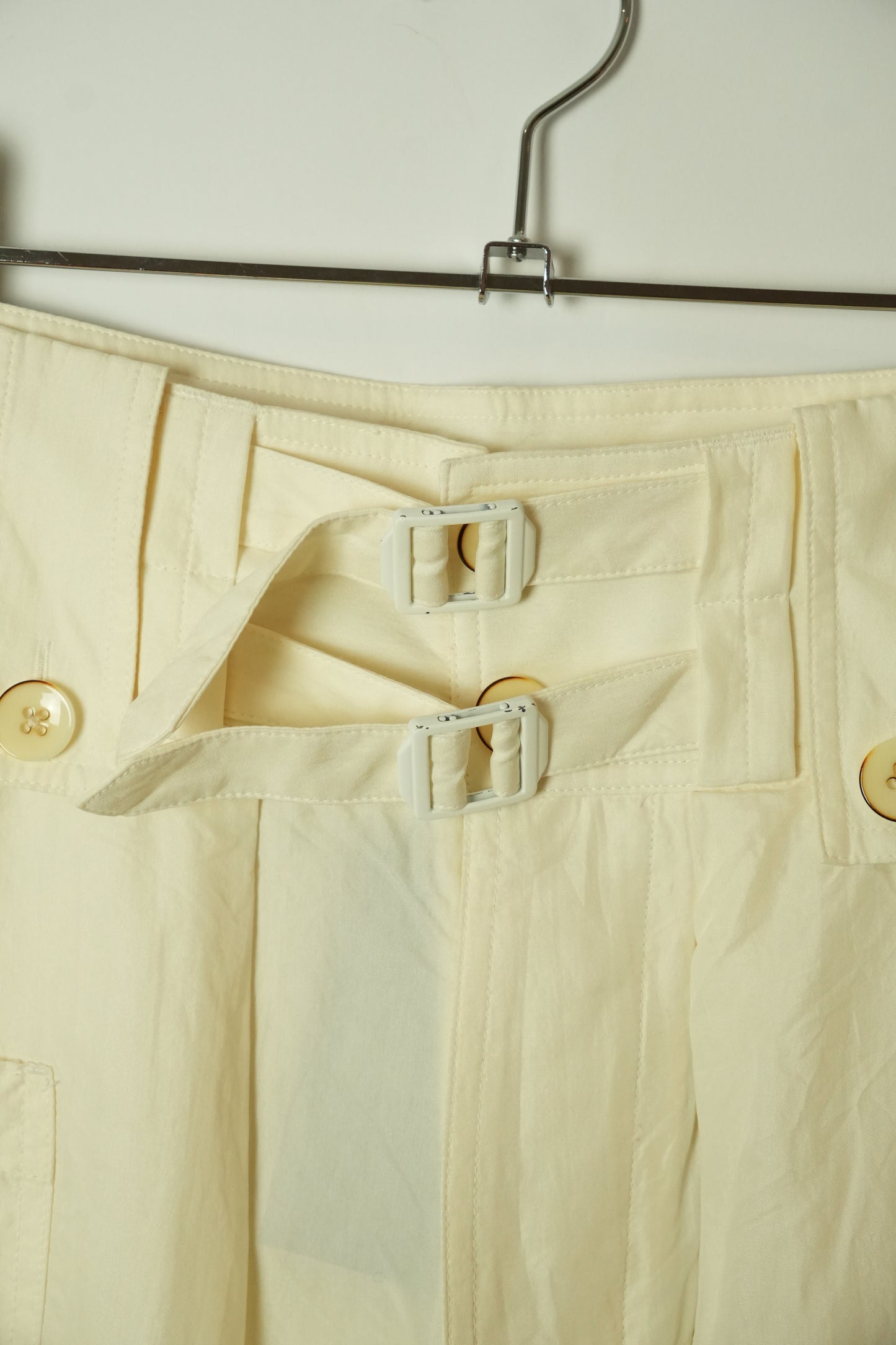 Joseph Silk White Belted Wide Leg  Pants