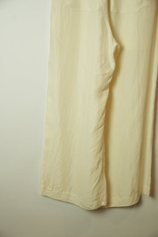 Joseph Silk White Belted Wide Leg  Pants