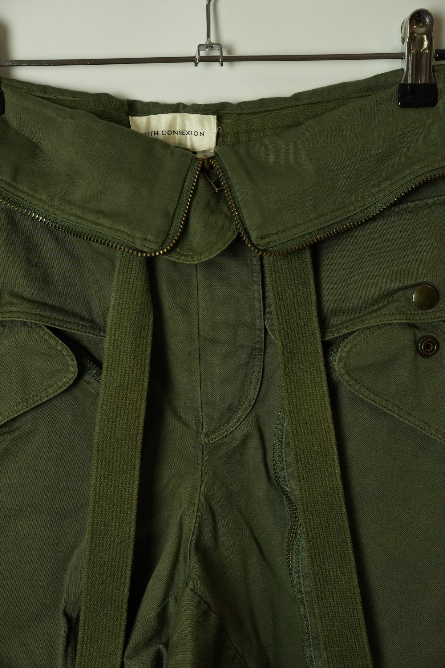 Faith Connexion Zip Pocket Cargo Pants w Fold Over Waist