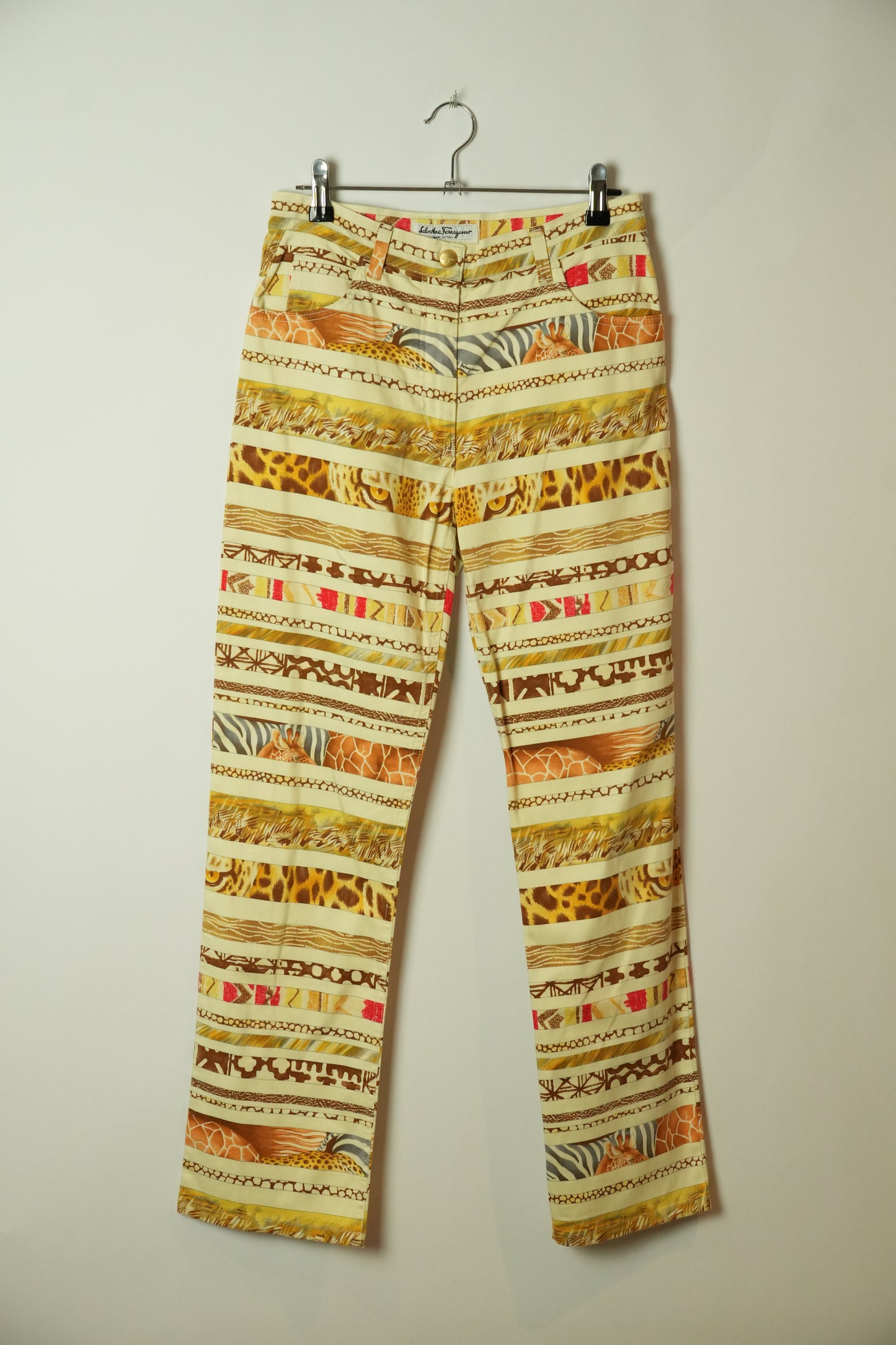 Salvatore Ferragamo Safari Stripe High Waist Jeans