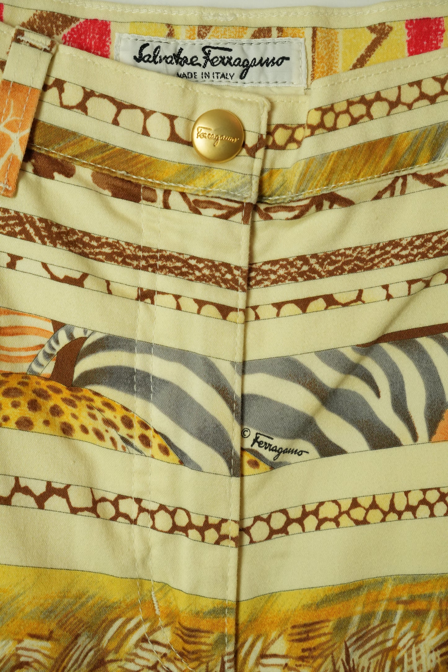 Salvatore Ferragamo Safari Stripe High Waist Jeans