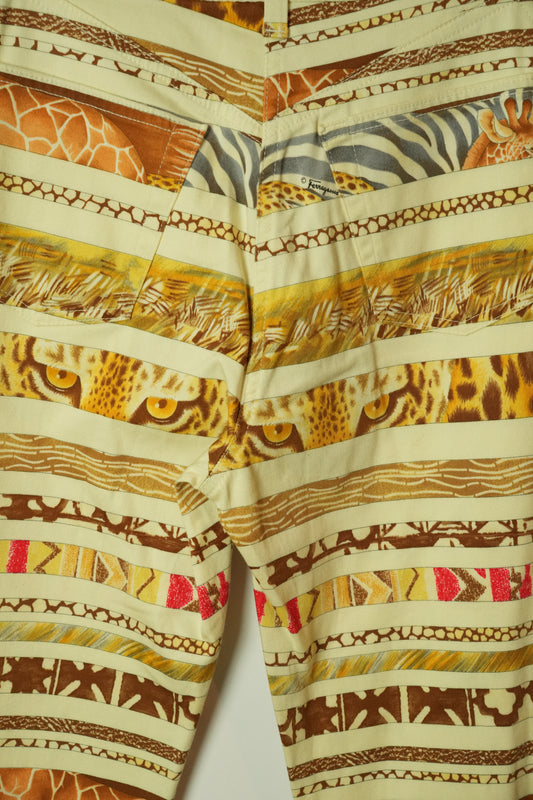 Salvatore Ferragamo Safari Stripe High Waist Jeans