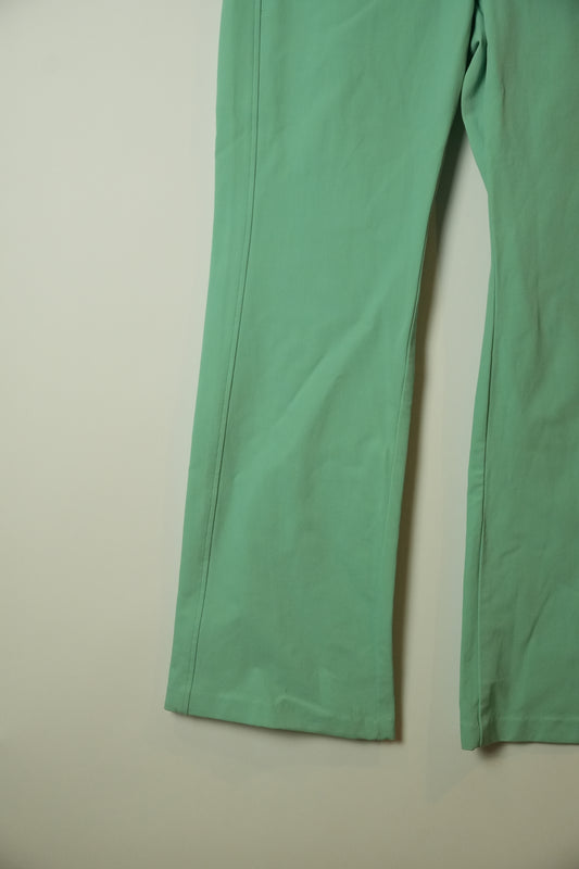 Courreges Stretch Wide Leg Pant w Logo Back Pocket