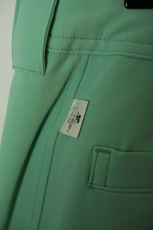Courreges Stretch Wide Leg Pant w Logo Back Pocket