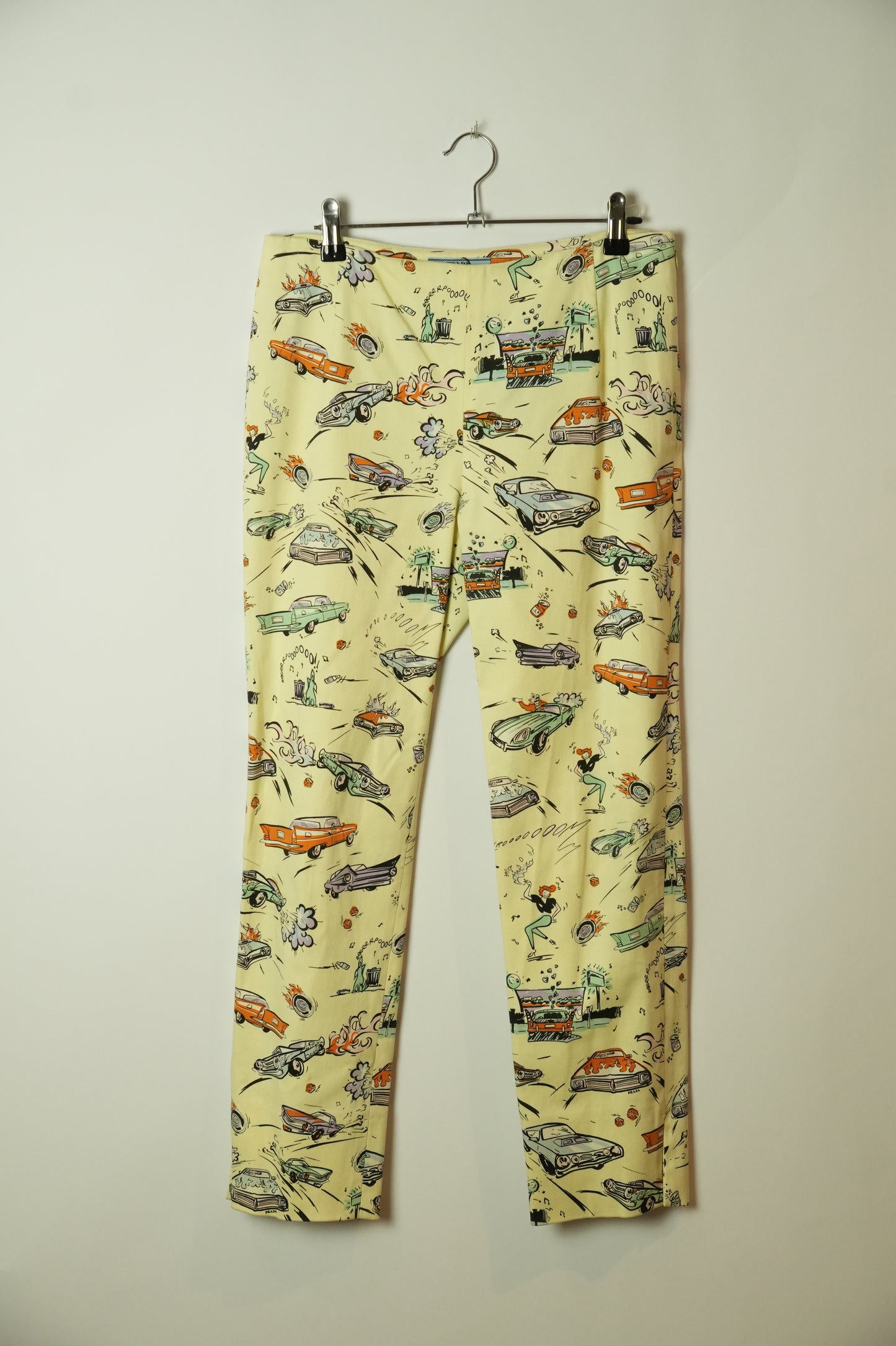 Prada Car Cartoon Graphic Capri Pants