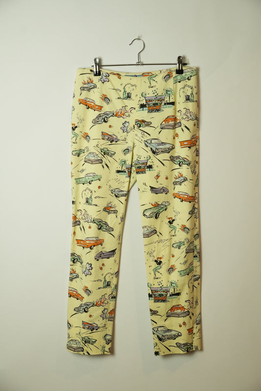 Prada Car Cartoon Graphic Capri Pants