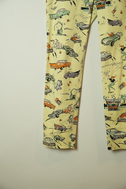 Prada Car Cartoon Graphic Capri Pants