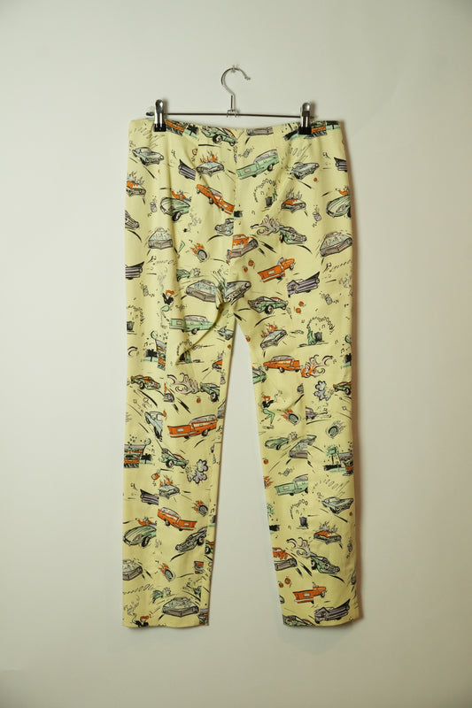 Prada Car Cartoon Graphic Capri Pants
