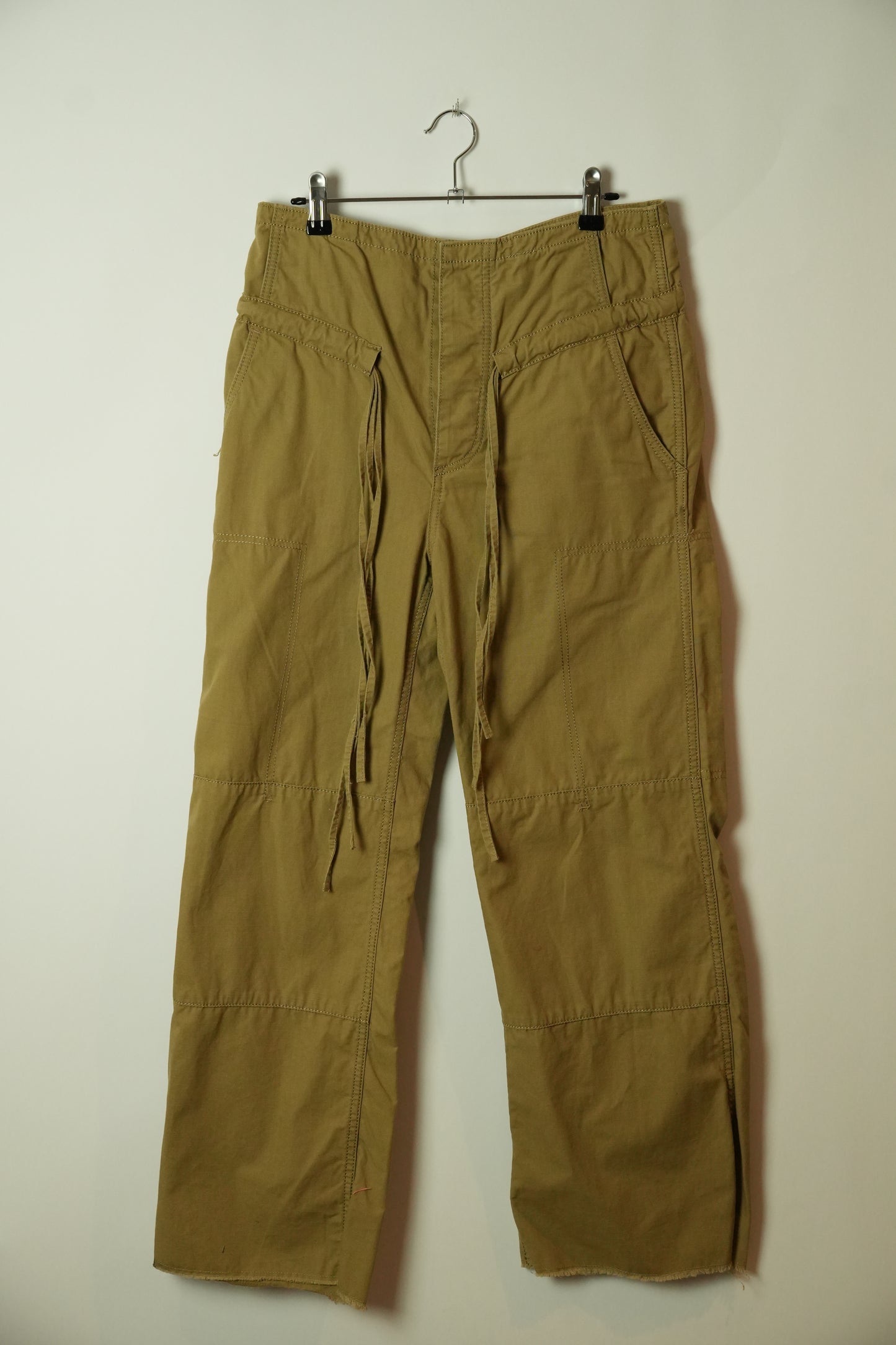 DKNY Cargo Wide Leg High Waist Pant w Double Tie Hip