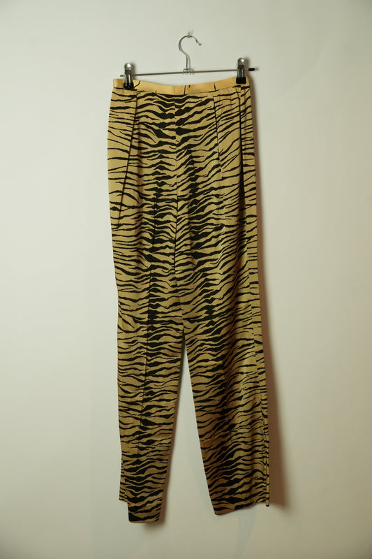 Les Copains Zebra Print Capri Pants Size 38