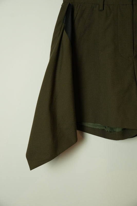 Sacai Khaki Shorts w Wings Sz 2