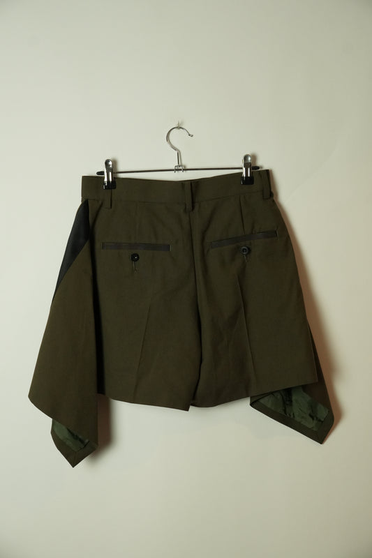 Sacai Khaki Shorts w Wings Sz 2
