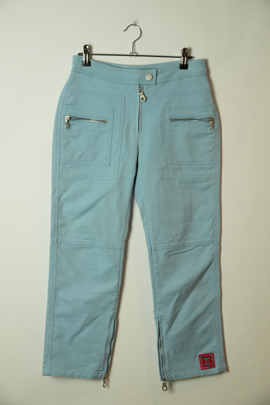 Chanel SS 2002 Zip Pocket Capri Logo Pants