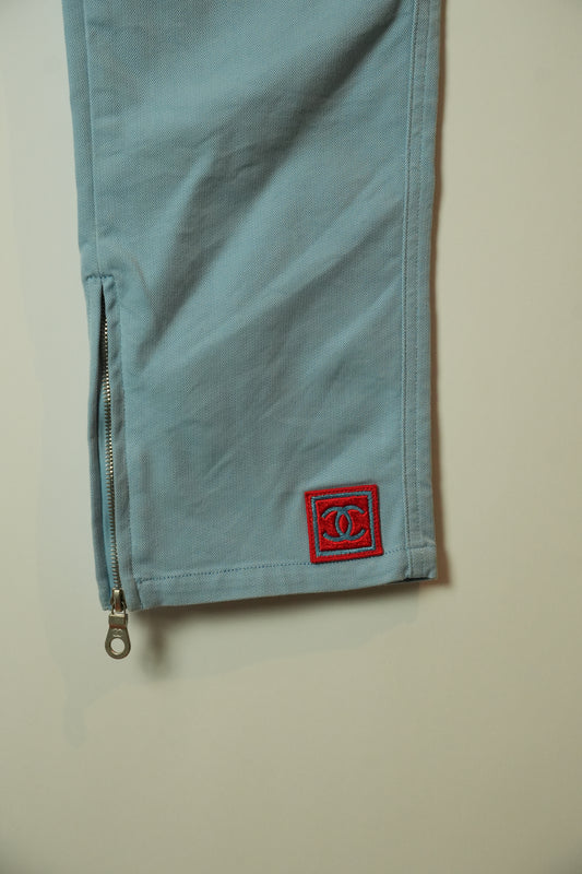 Chanel SS 2002 Zip Pocket Capri Logo Pants