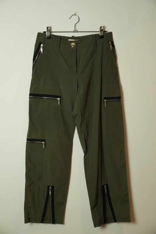 Celine Motor Zip Cargo Wide Leg Pants
