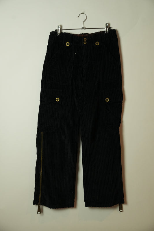 Dolce & Gabbana Cargo Utility Cuodroy Black Zipper Pocket Pants