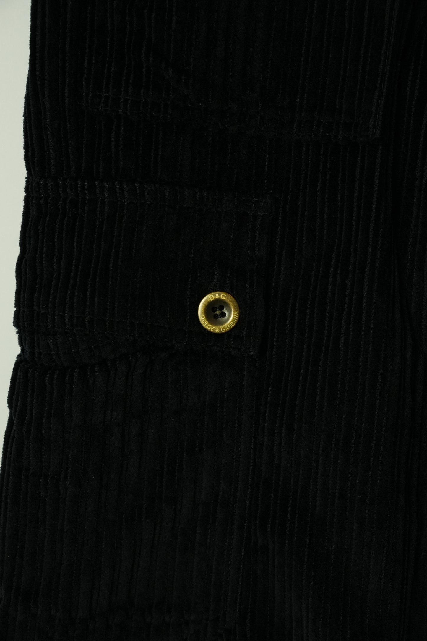 Dolce & Gabbana Cargo Utility Cuodroy Black Zipper Pocket Pants
