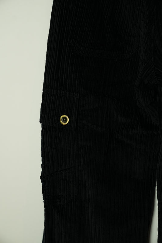 Dolce & Gabbana Cargo Utility Cuodroy Black Zipper Pocket Pants