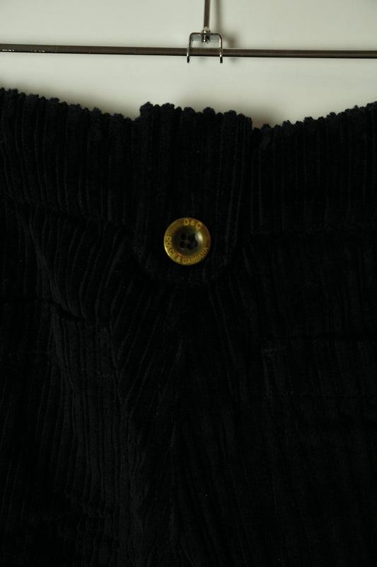 Dolce & Gabbana Cargo Utility Cuodroy Black Zipper Pocket Pants