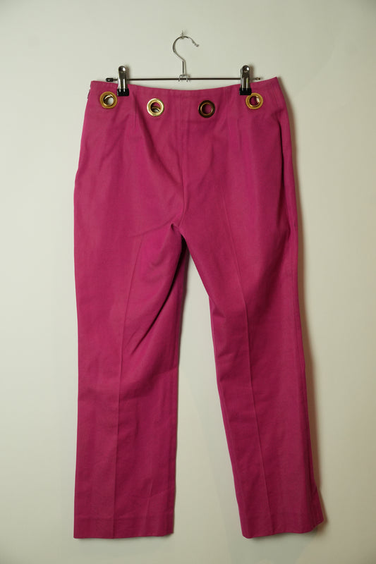Celine Mid Rise Grommet Pink Pants