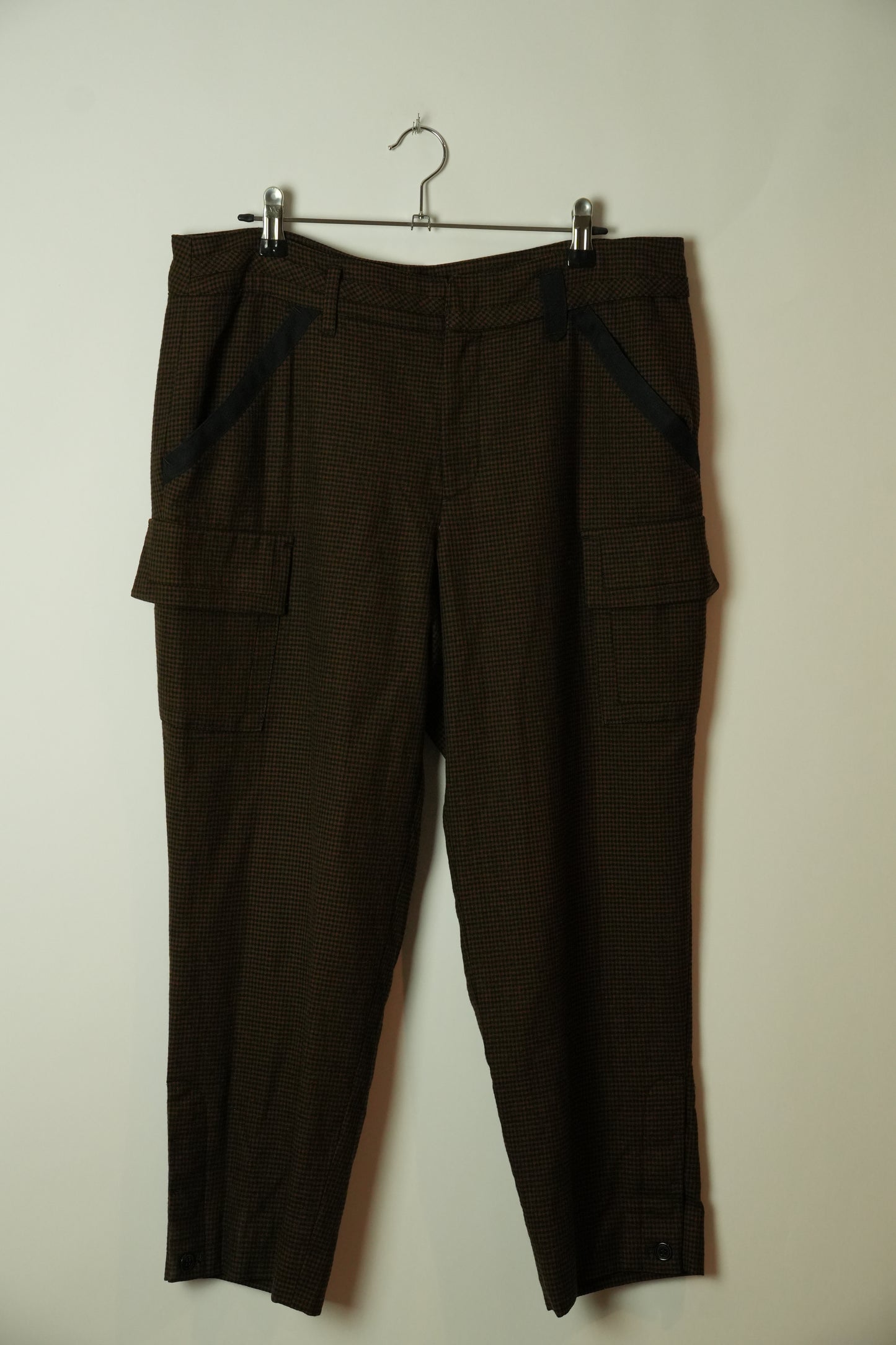 Sonia Rykiel Checkered Pocket Wool Cargo Pants