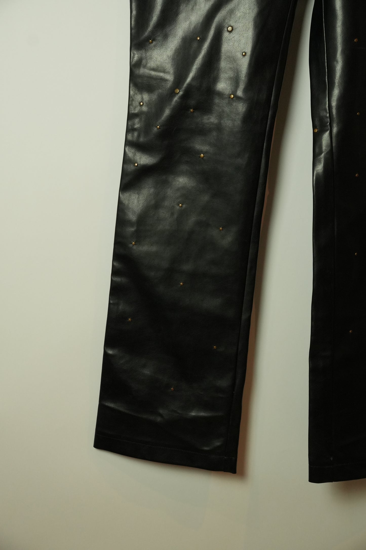 Moschino Black Studded Faux Leather Pants