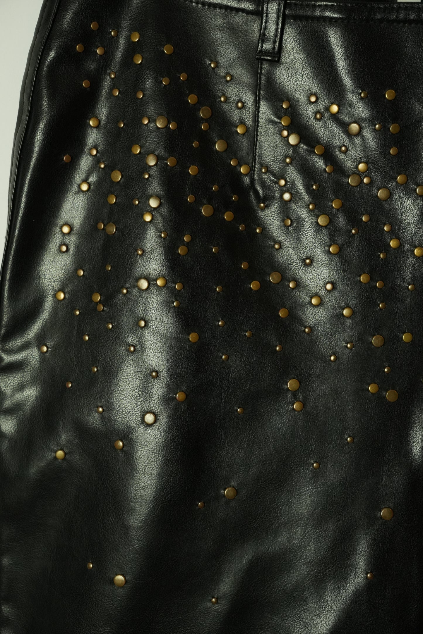 Moschino Black Studded Faux Leather Pants
