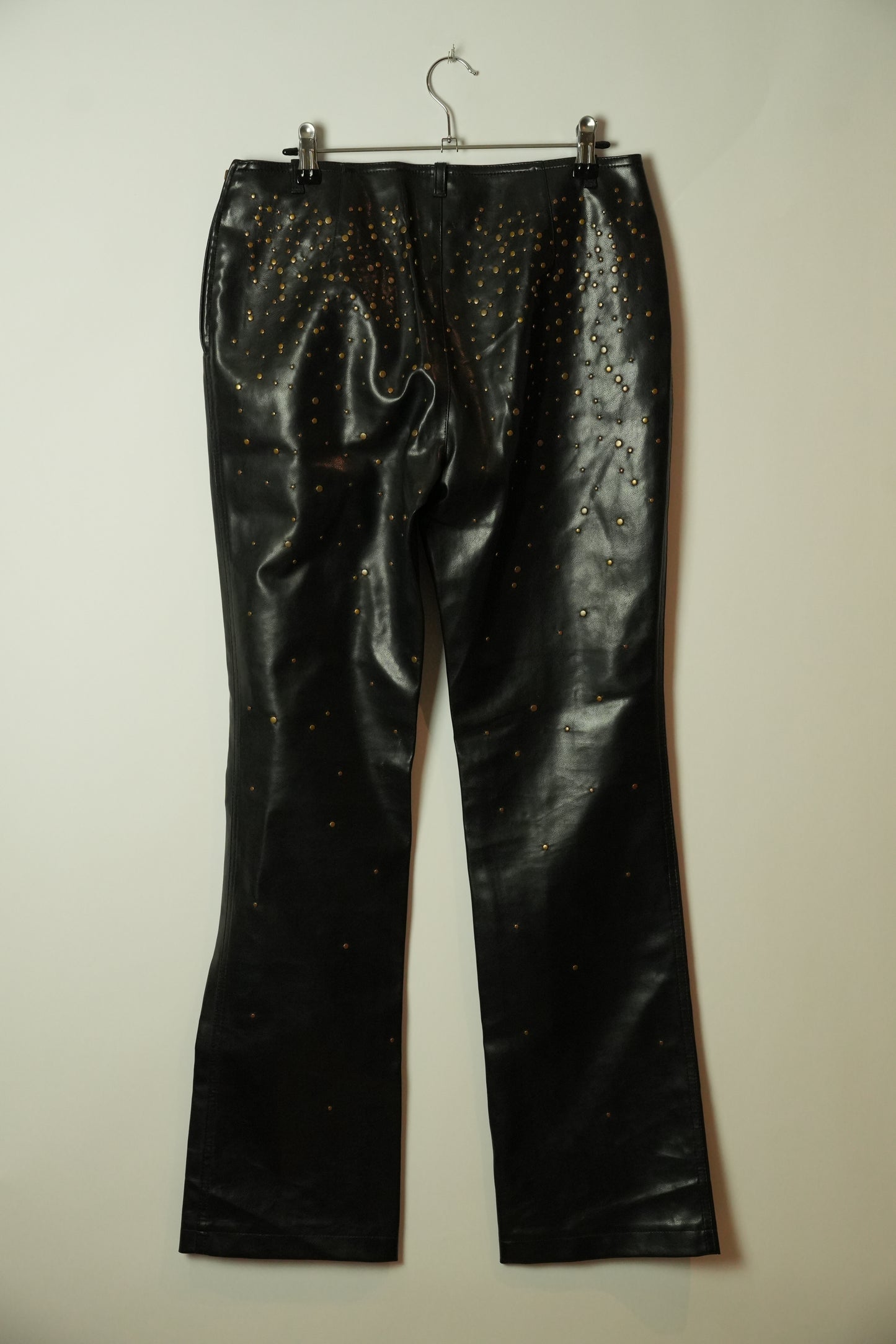 Moschino Black Studded Faux Leather Pants