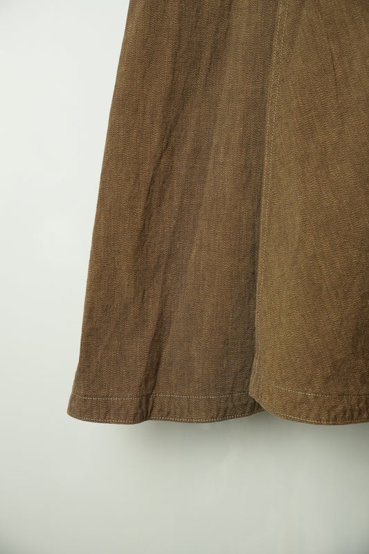 45rpm Flare Brown Pleated Skirt