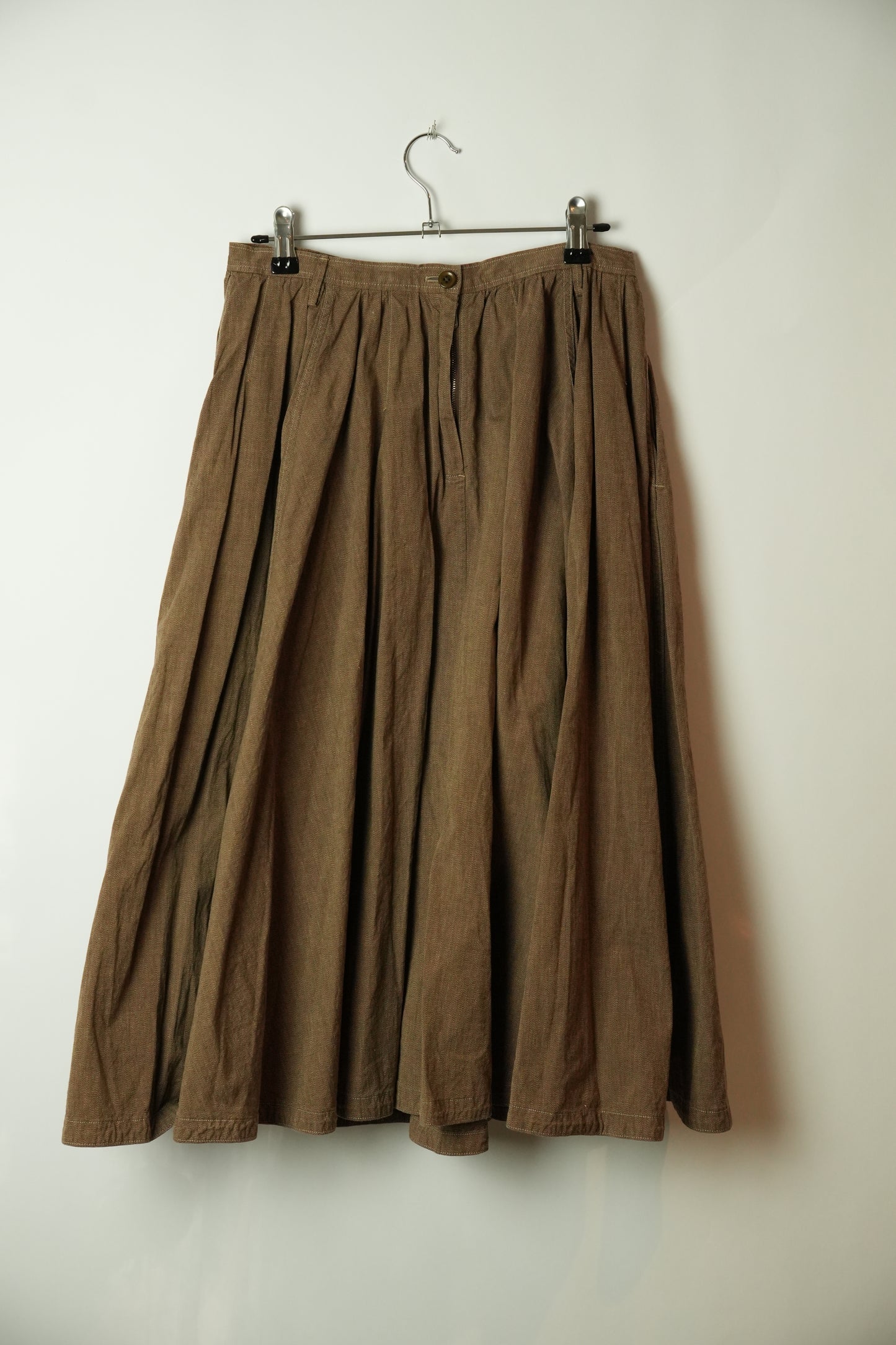 45rpm Flare Brown Pleated Skirt