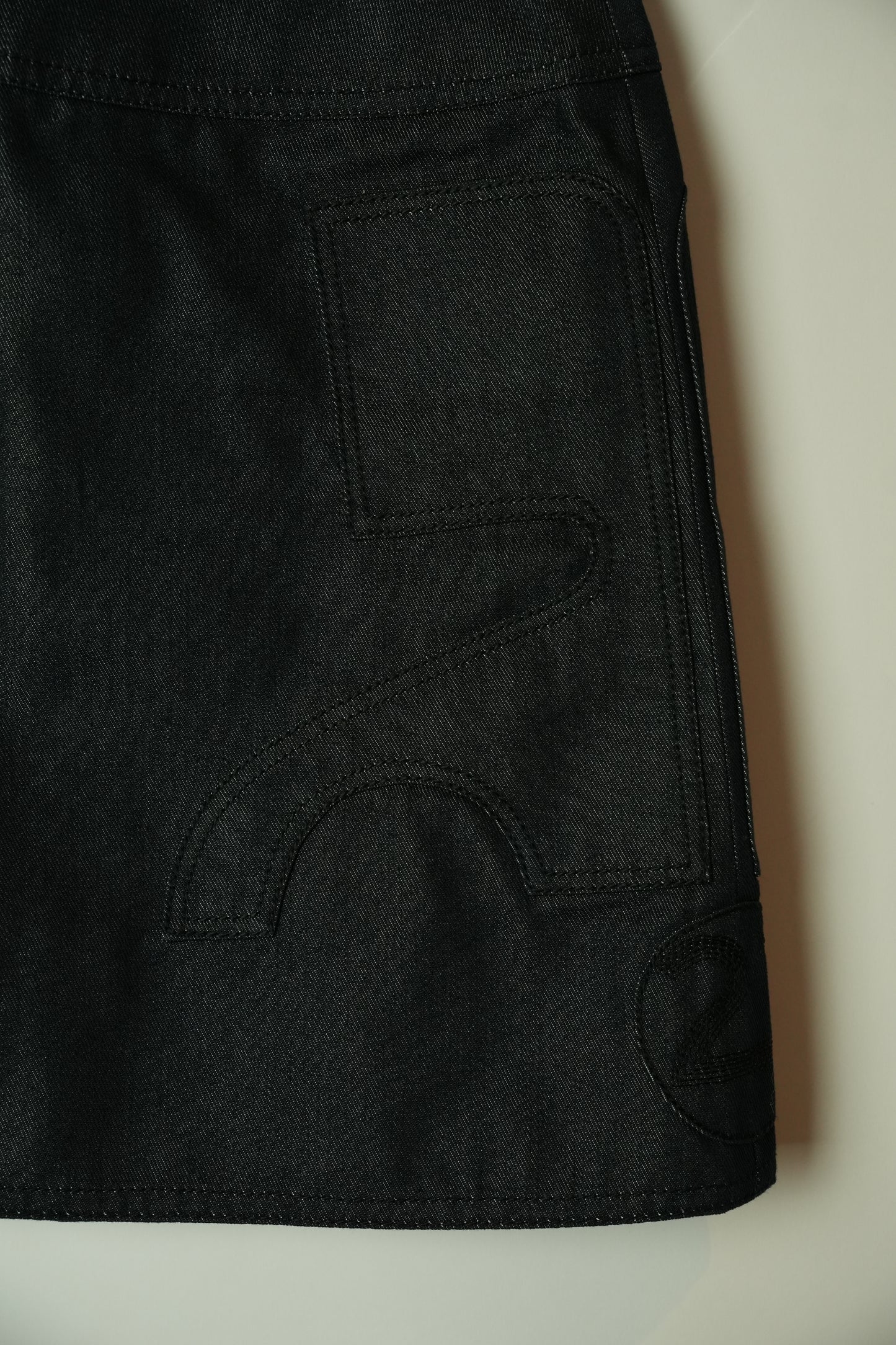 Courreges Denim Logo Embroidered Mini Skirt