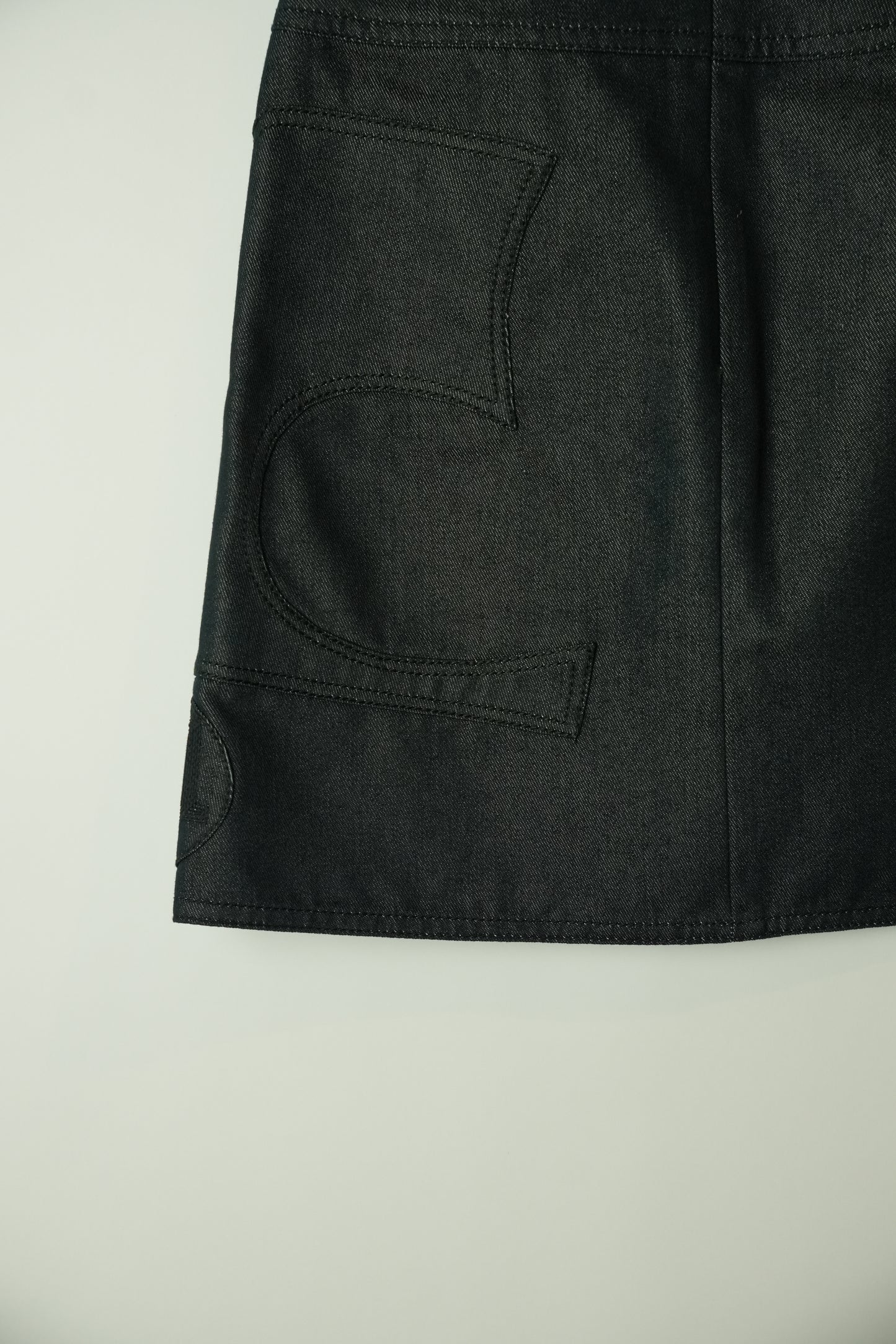Courreges Denim Logo Embroidered Mini Skirt