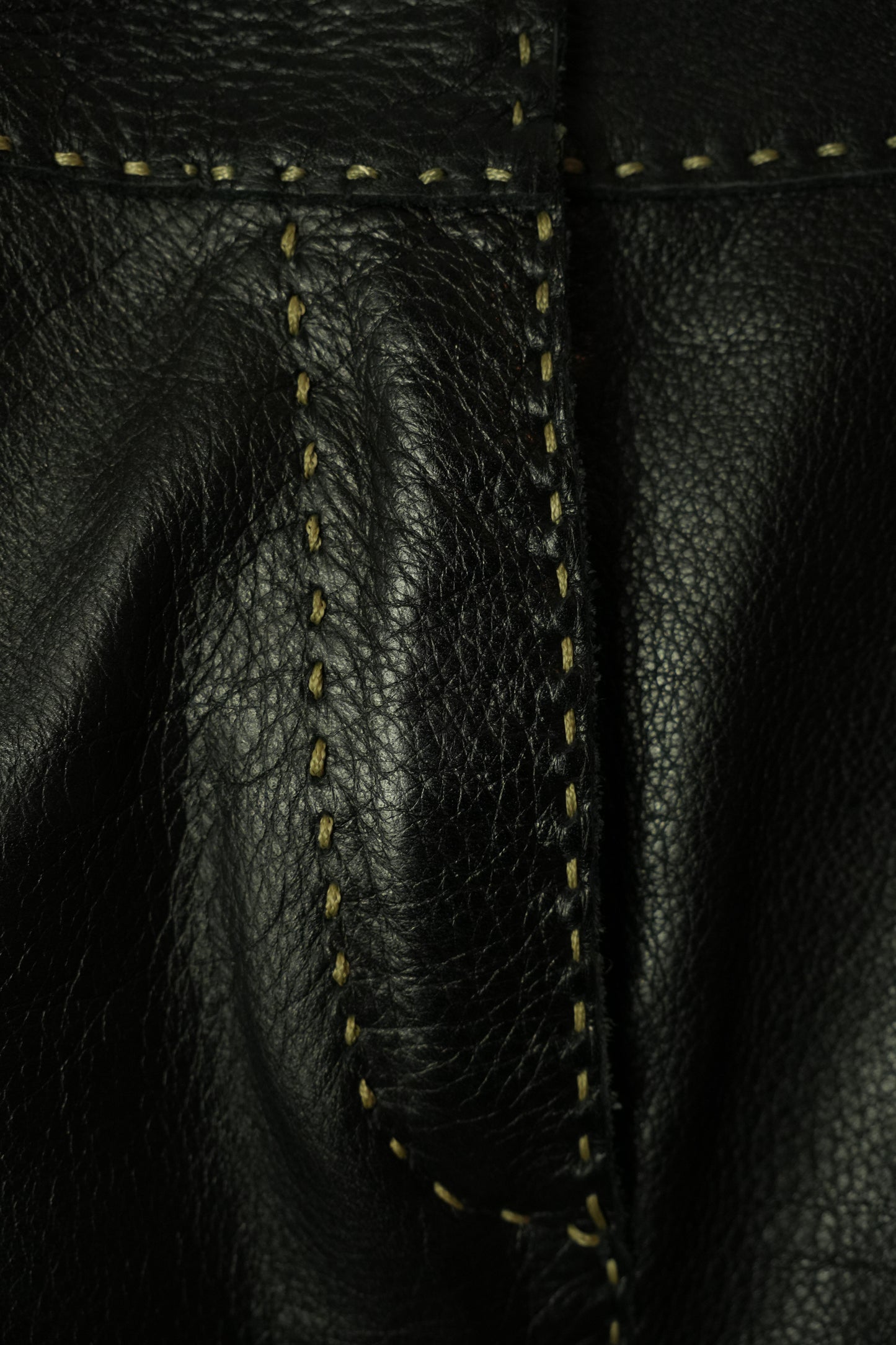 Fendi Contrast Stitch A Line Midi Leather Skirt