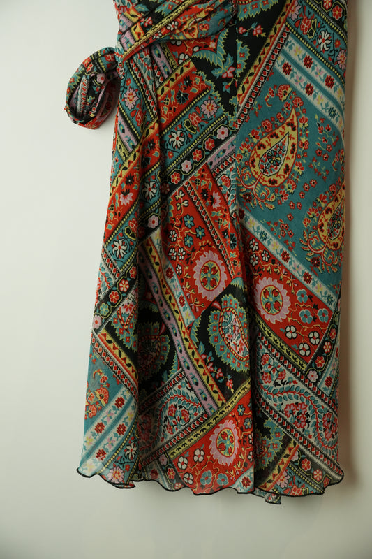 Kookai Scarf Mosaic Print Skirt Flow Made in France