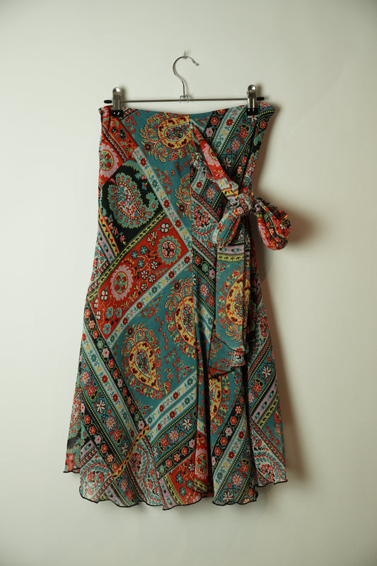 Kookai Scarf Mosaic Print Skirt Flow Made in France
