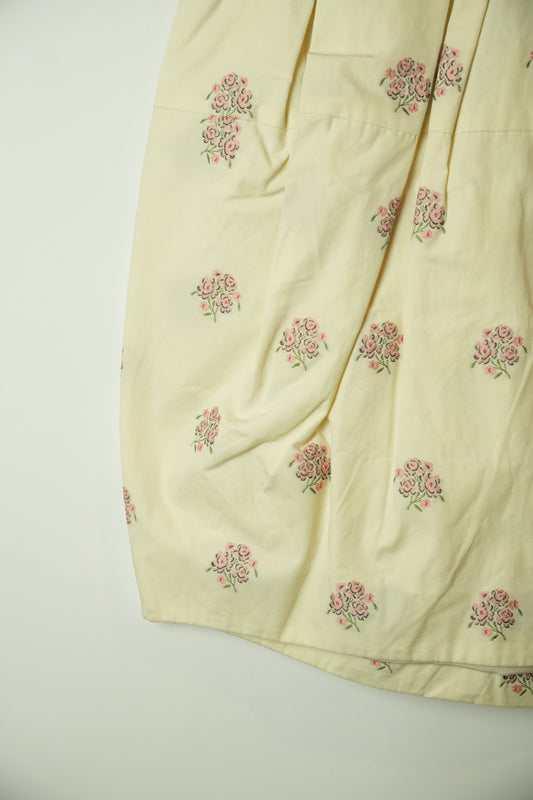 Christian Dior Floral Pleated High Waist Skirt