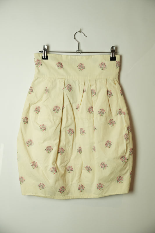 Christian Dior Floral Pleated High Waist Skirt