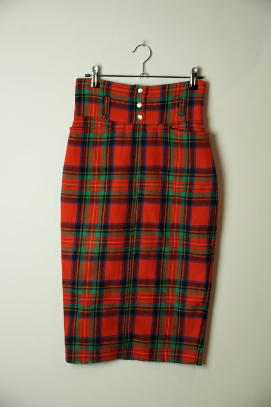 Dolce & Gabbana Tartan High Waisted Midi Skirt