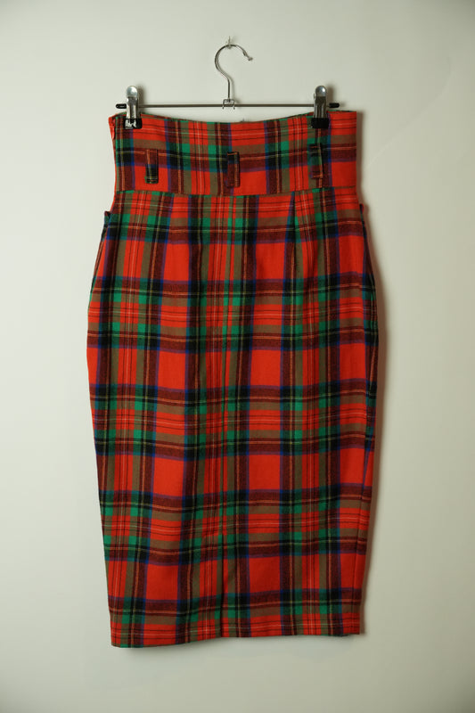 Dolce & Gabbana Tartan High Waisted Midi Skirt